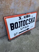 Budapesti zománc utcatábla retro design Bojtocska utca