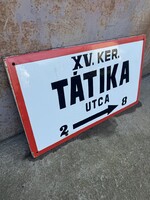 Budapesti zomàncos utca tàbla  retro design Tàtika utca