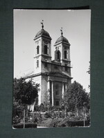 Képeslap,Kunhegyes,Ref. templom látkép,részlet, 1977-