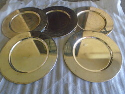 5 db ezüstözött fém reggeliző tálca