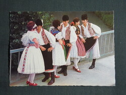 Képeslap,Kapuvár,Népviselet látkép,részlet ,1970-