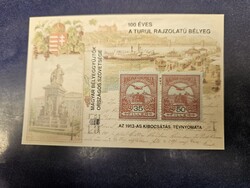 2000-es 100 éves a Turul rajzolatú bélyeg emlékív **