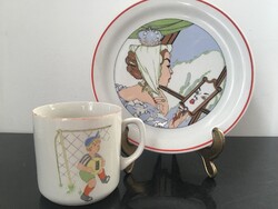 Zsolnay porcelán tányér bögre