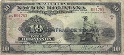10 boliviano bolivianos 1911 / 1929 Bolivia Ritka