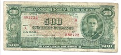 500 boliviano bolivianos 1945 Bolívia