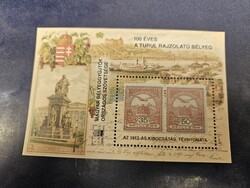2000-es 100 éves a Turul rajzolatú bélyeg emlékív piros sorszám **