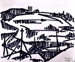 Vincze Győző (1925 - 2001) " VONALAS TÁJ " 1970