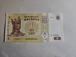 2010-es 1 Lej Moldova UNC