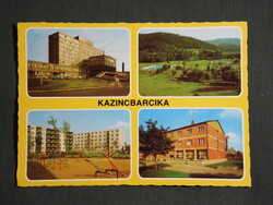 Képeslap,Kazincbarcika,mozaik,lakótelep,játszótér,kórház,strand látkép,részlet ,1981-