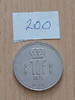 LUXEMBURG 10 FRANK 1971 János nagyherceg, Nikkel  200