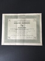 Gróf Csáky László “Ajax” Acélművek Részvénytársaság Ideiglenes Elismervény  1927.