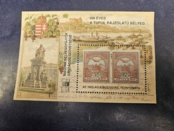 2000-es 100 éves a Turul rajzolatú bélyeg emlékív **