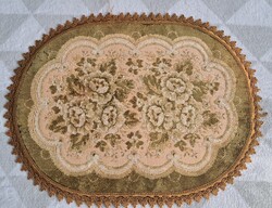 Régi ovális nagy bársony terítő (M5410)