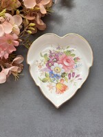 Angol Aynsley levél vagy szív formájú virág díszes minőségi porcelán bonbon kínáló tálka.