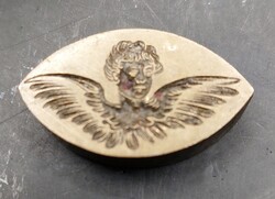 Medál kiütő szecessziós, antik, bronzból, 3,5 cm-es. 3298b