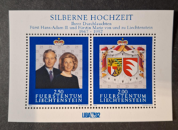1992. LIECHTENSTEIN - Hercegi esküvő évf. blokk - postatiszta - kat.ár 6,5 €  (V-470.)