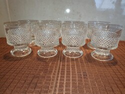 Vintage fagyis, desszertes pohár, kehely, 8 db