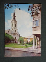 Képeslap,Kiskunhalas,Ref. templom látkép,részlet 1971-