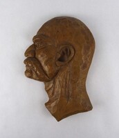 1U978 Kozák fej jelzett fafaragás falidísz