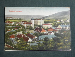 Képeslap,Ozora,látkép,templom,várkastély látkép,részlet,1910-
