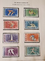 Mexikói Olimpiai Sor, 8 db postatiszta bélyeg,1968-as kiadás. Hibátlan, szépen tartva