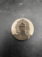 Medál kiütő szecessziós, antik, bronzból, 3,5 cm-es. 3297b