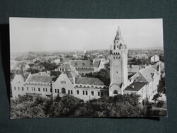 Képeslap,Kiskunhalas,városi tanácsháza látkép,részlet, 1960-