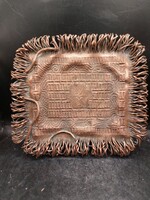 Bronz életfagyökeres judaika tál, 20 x 23 cm-es nagyságú. 3294b