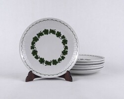 1U760 Szőlőlevél mintás Henneberg porcelán kistányér készlet 6 darab
