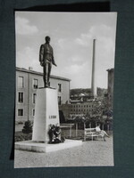 Képeslap,Komló,Lenin szobor,tér,park látkép,részlet, 1964-