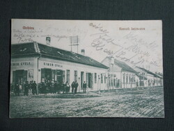 Képeslap,Mohács,Kossuth Lajos utca részlet, Simon Gyula áruház,üzlet,kiadás,1910-   ,zöld,