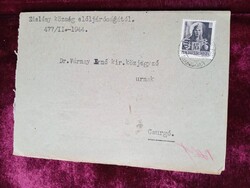 D205276 Kézbesítési vevény postán küldve Dr. Várnay Ernő közj. Csurgó - Cserhalmi -Edelény 1944