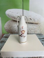 Lengyel Cmielów Két füles Virágmintás Porcelán Váza A134