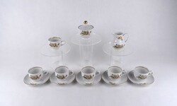 1U774 Virágmintás német Henneberg porcelán kávés készlet 13 darab