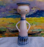 Ősz Szabó Antónia által tervezett  Art deco gyertyatartó figura ,, aquazur festéssel. Ez a figura az