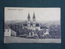 Képeslap,Máriagyűd,Róm. kath. templom látkép,utca részlet,Tomes M. kiadás Gyüd, 1917-