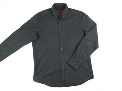 EREDETI HUGO BOSS STRAIGHT FIT (M) HOSSZÚ UJJÚ FÉRFI SÖTÉTSZÜRKE ING