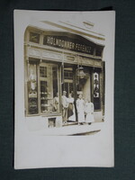 Képeslap,Budapest,Holndonner Ferencz sütőháza,tulajdonos eladókkal,saját írású lapja kiadása, 1911