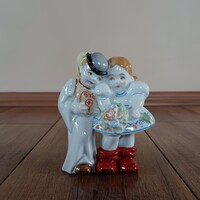 Antik Zsolnay Sinkó szerelmesek porcelán figura