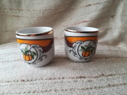 Hollóházi porcelán pálinkás kupica