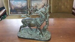 " Szarvas madárkával "  bronz szobor  8.4 Kg