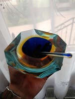 1.8kg Mandruzatto üveg geode hamutartó mozsár Sommerso rétegelt üveg Olasz