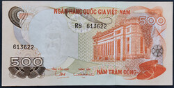 Ritka! Dél Vietnám - 2. Köztársaság 500 Dong 1970, UNC.
