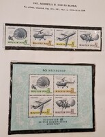 Aerofila II. Sor és Blokk  postatiszta bélyeg blokk és sor, 1967-es kiadás.Hibátlan, szépen tartva.