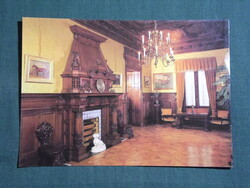 Képeslap,Keszthely,Festetics kastély,II. Tasziló dolgozószobája látkép,részlet, 1991-