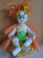 40 cm Fehèr , teljes test porcelànbaba,