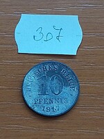 NÉMET BIRODALOM DEUTSCHES REICH 10 PFENNIG 1917 Cink, II. Vilmos  307