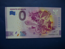 MÁLTA 0 EURO 2022 MÁLTAI LOVAGREND ÁGYÚ! RITKA EMLÉK PAPÍRPÉNZ! UNC!