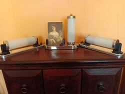 Bauhaus - Art Deco fali csőlámpa pár és asztali lámpa