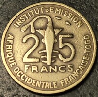 Francia Nyugat-Afrika 25 Frank, 1957.